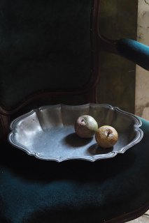 鈍い光を放つピューターボウル-antique pewter bowl