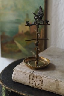 両翼羽広げ リングホルダー-antique brass ring holder