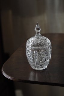 クリスタルのお砂糖入れ-crystal glass Italy sugar pot