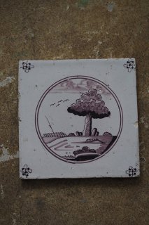 オランダ・タイル 風景-antique delft tile