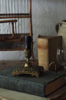 ブロンズ手持ち燭台-antique candle stand