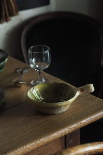 アンティーク ソースパン-antique pottery saucepan
