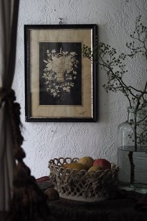 果物籠 明暗の世界-antique watercolor frame