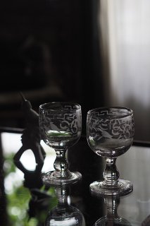 鳥と風吹く ビストログラス-antique wine glass cup