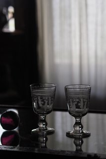 ビストログラス 雫ドロップ-antique wine glass