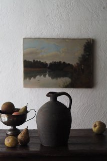 フランス 片手持ち壺-antique pottery pitcher