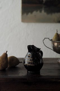 ノワール 墨黒のピッチャー-vintage pottery pitcher