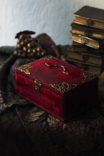 赤いメルスリー箱-antique mercerie box