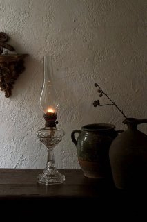 ガラスオイルランプ 仏より-antique glass oil lamp