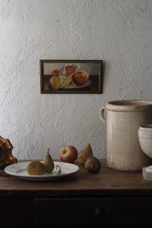 柑橘、トマト並ぶ静物画-antique still life oil painting