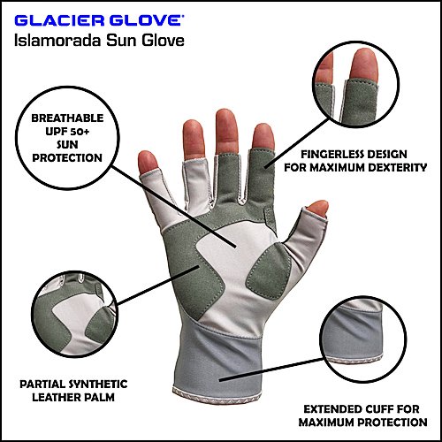 グラシアグローブ/GLACIER GLOVE 「Islamorada Sun Glove Light Gray