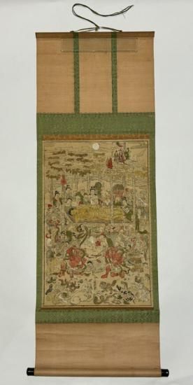 道益版 釈迦涅槃図｜版彩色 本紙サイズ約43×28㎝ 1幅 - 藤沢書店