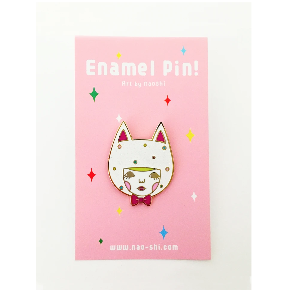 Enamel Pin -White Cat- エナメルピン ( 白猫 )