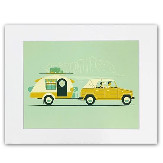 Nick Kuchar ニックカッチャー アートプリント "Koolau Weekender" 11"×14" 28.0×35.5cm