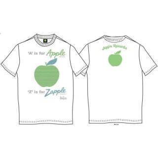 THE BEATLES A is for Apple with Back Printing White, T