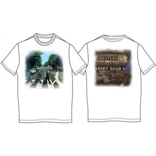 THE BEATLES Abbey Road with Back Printing White, T