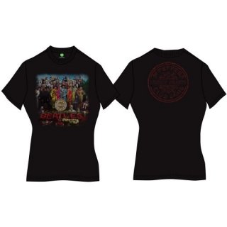 THE BEATLES Sgt Pepper with Back Printing Blk, ǥT