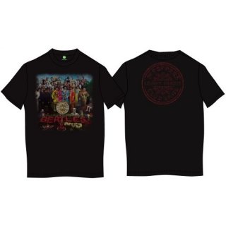 THE BEATLES Sgt Pepper with Back Printing Blk, T