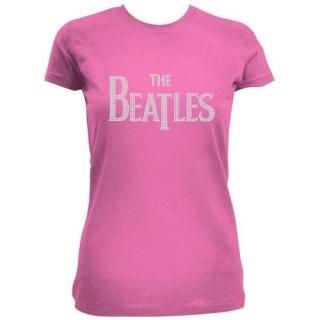 THE BEATLES Drop T Logo with Rhinestone Application Pink, ǥT
