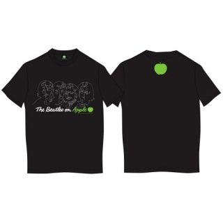 THE BEATLES On Apple with Back Printing Black, T