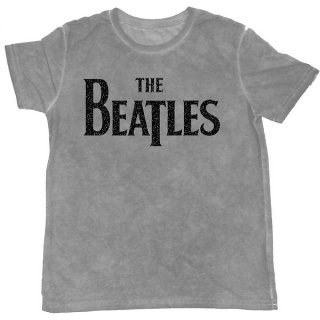 THE BEATLES Drop T Logo with Burn Out and Flocked Finishing Gray, T