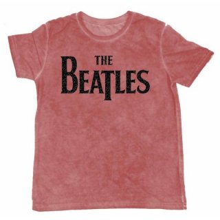 THE BEATLES Drop T Logo with Burn Out and Flocked Finishing MaRed, T