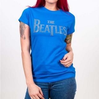 THE BEATLES Drop T Logo with Rhinestone Application Blu, ǥT