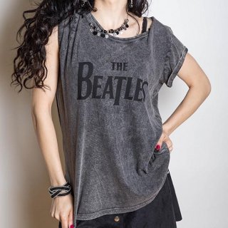 THE BEATLES Drop T Logo with Acid Wash Finish, ǥT