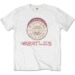 THE BEATLES Flowers Logo & Drum, T