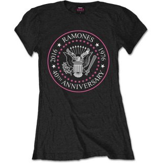 RAMONES 40th Anniversary Pink Seal, レディースTシャツ