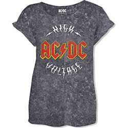 AC/DC Logo High Voltage with Acid Wash Finish, ǥT