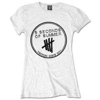 5 SECONDS OF SUMMER Derping Stamp with Skinny Fitting, レディースTシャツ