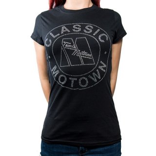 MOTOWN Classic With Rhinestone Application, レディースTシャツ