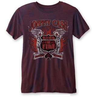JOHNNY CASH Ring Of Fire (Burn Out) Red, Tシャツ