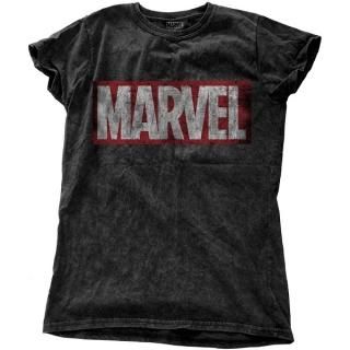 MARVEL COMICS Vintage Logo with Snow Wash Finishing, ǥT