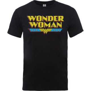 DC COMICS Wonder Woman Logo Crackle Blk, T