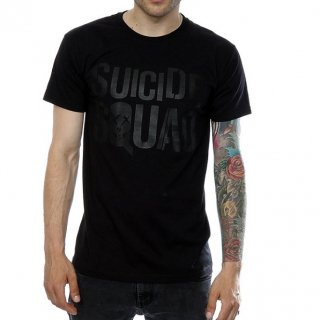 DC COMICS Suicide Squad Black on Black Logo, Tシャツ