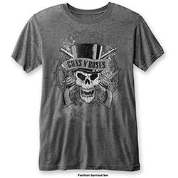 GUNS N' ROSES Faded Skull With Burn Out Finishing, Tシャツ