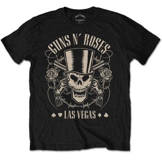GUNS N' ROSES Top Hat Skull & Pistols Las Vegas, Tシャツ