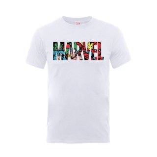 MARVEL COMICS Logo Character Infill Wht, Tシャツ