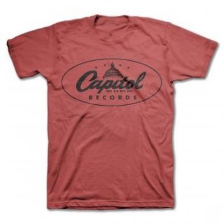 CAPITOL RECORDS Oval Logo/red, Tシャツ