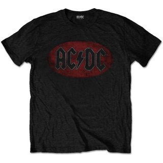 AC/DC Oval Logo Vintage Blk, T