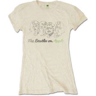 THE BEATLES Outline Faces On Apple, Tシャツ