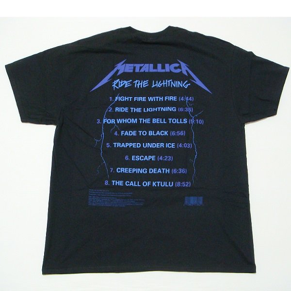 METALLICA Ride The Lightning Tracks, Tシャツ