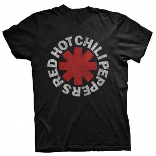 RED HOT CHILI PEPPERS Distressed Asterisk Blk, Tシャツ