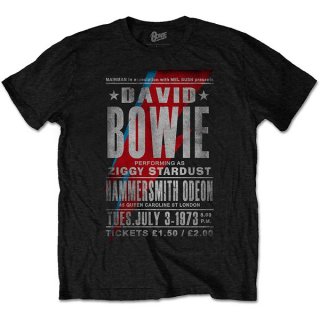 DAVID BOWIE Hammersmith Odeon Blk, Tシャツ
