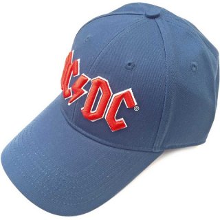 AC/DC Red Logo Denim Blue, キャップ