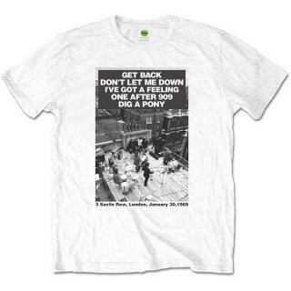 THE BEATLES Rooftop Songs Wht, Tシャツ