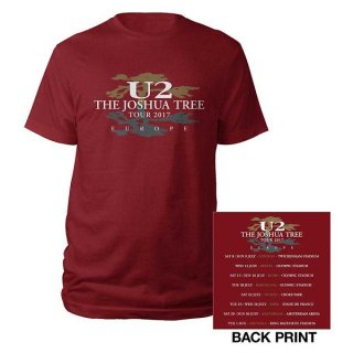 U2 Joshua Tree 2017 Red, Tシャツ