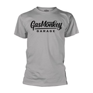 GAS MONKEY GARAGE Large Script Logo Grey, Tシャツ